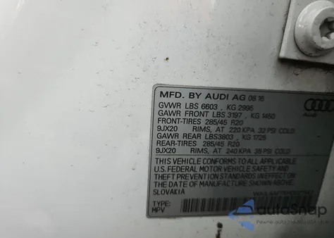 2017 Audi Q7 Premium Plus from USA, damaged, VIN WA1LAAF7XHD027547